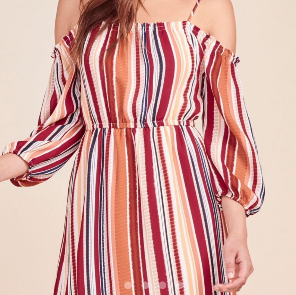 BB DAKOTA ETERNAL SUNSHINE STRIPED DRESS